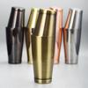 Shaker Premium pentru Cocktailuri Boston, Recipiente Grele pentru Agitare, Placate cu Aur / Placate cu Cupru, Finisaj Negru / Oglindă, Ustensile Premium pentru Bar