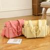 Women's Solid Color Multi-Pocket Tote Bag, Large Capacity Lightweight Crossbody Shoulder Bag, Casual Satchel Handbag for Work Travel