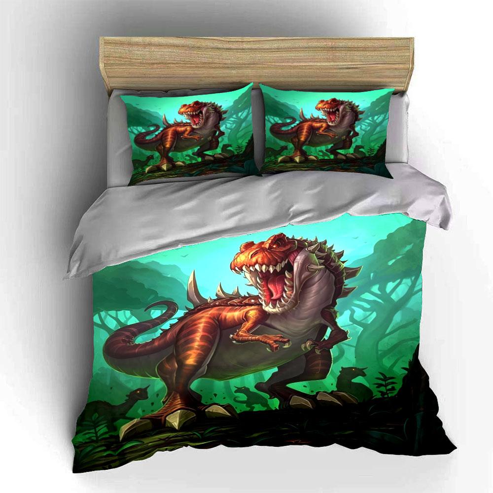 Dinosaur Themed Decoration Set Multiple Sizes Kid'S And Adults' Bedroom Exquisite 3Pc Bedding Set, Gift