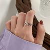 Women's Adjustable S925 Sterling Silver Retro Minimalist Open Ring