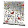 Watercolor Meadow Floral Wallpaper Peel and Stick Wildflowers Self Adhesive Removable Wallpaper for Bathroom Kitchen Cabinets