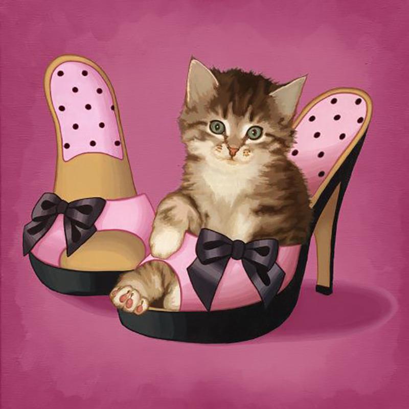 DIY 5D Malowanie Diamentami Śliczny Kot Diamentowa Sztuka Haft Zwierzęcy Ścieg Krzyżykowy Cyrkonie Pełna Okrągła Wiertarka Dekoracja Domu Prezent