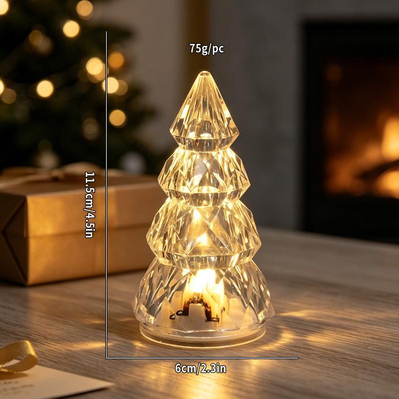 Christmas Tree Night Light Glow In The Dark Crystal Christmas Tree Lamp Christmas Desktop Ornaments Xmas Navidad Decoration