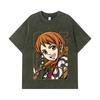 275 GSM Washed T-shirts 100% Cotton One Piece V61 Nami Print Unisex Heavy Cotton T Shirt