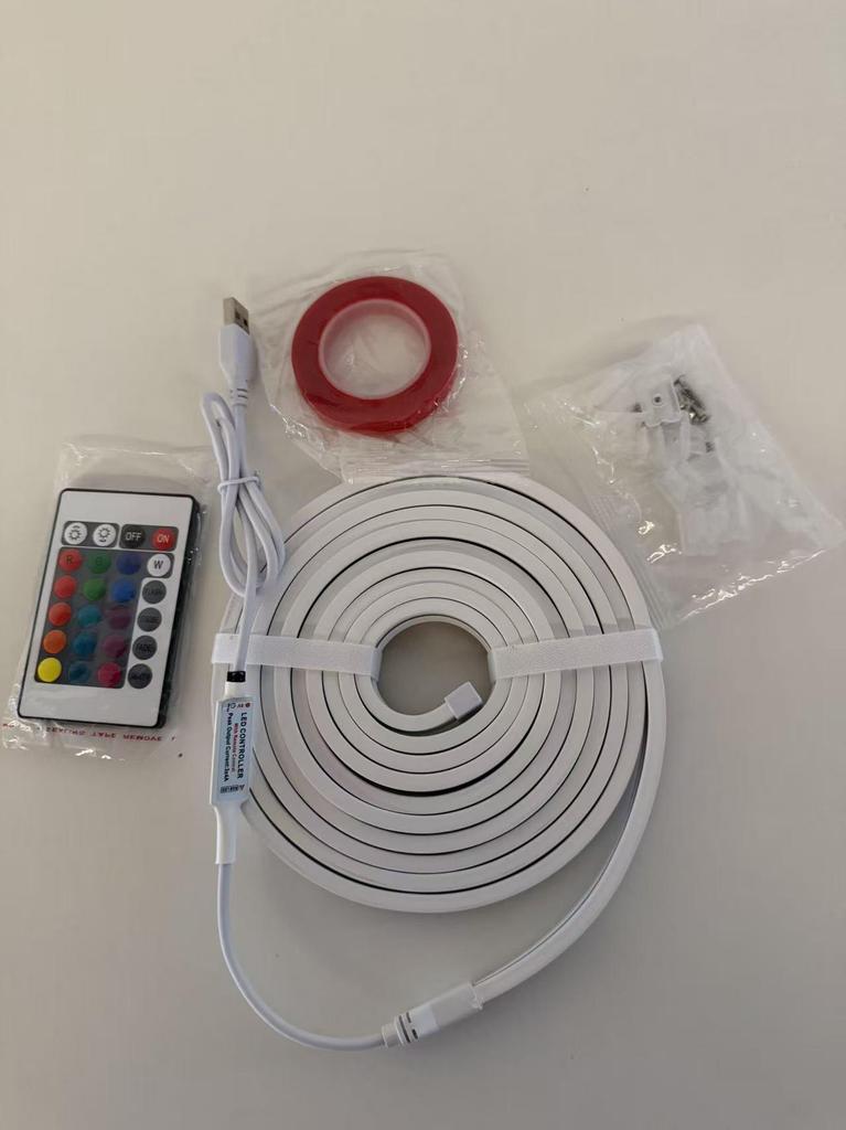 RGB LED Silicone Neon Strip with 24-Key Controller