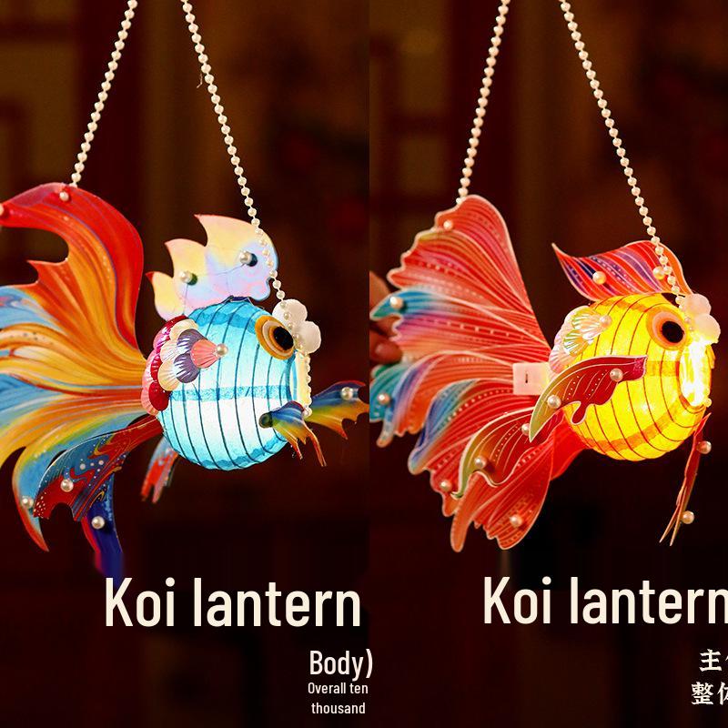2025 Handmade DIY Goldfish Koi Children's Palace Lantern for Mid-Autumn Festival
