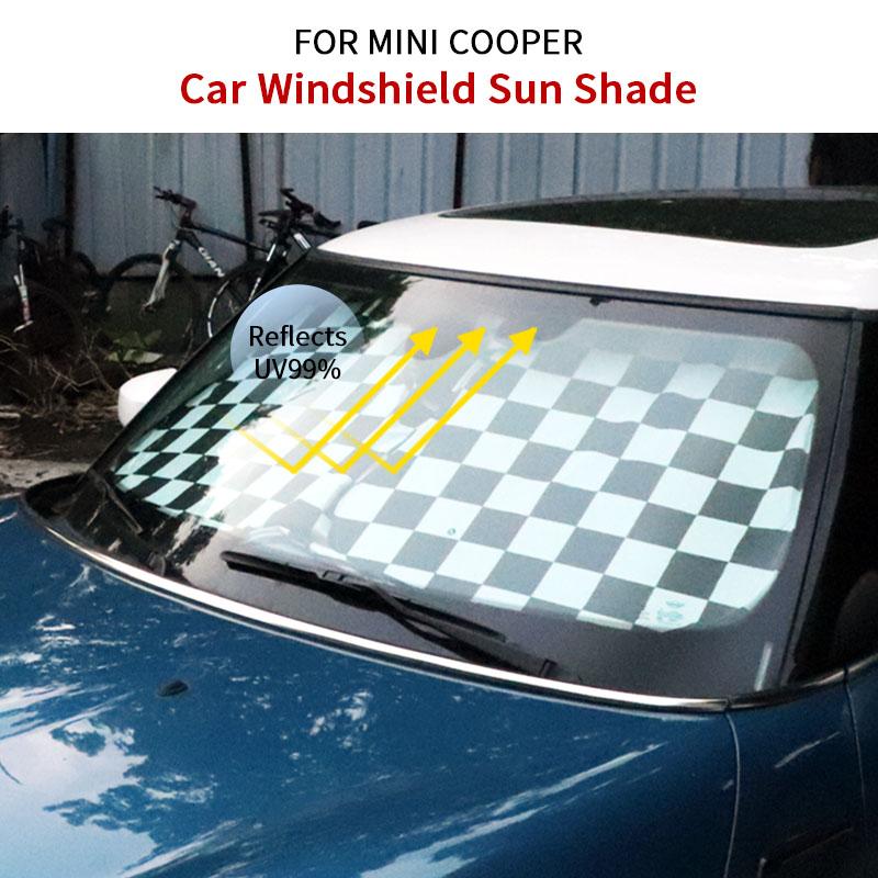 Car Windshield Sunshade Cover Blocks UV Ray Reflector For Mini Cooper One R50 R53 R56 R60 F55 F56 R58 R59 Front Window SunShadeWindshield Sunshades 1
