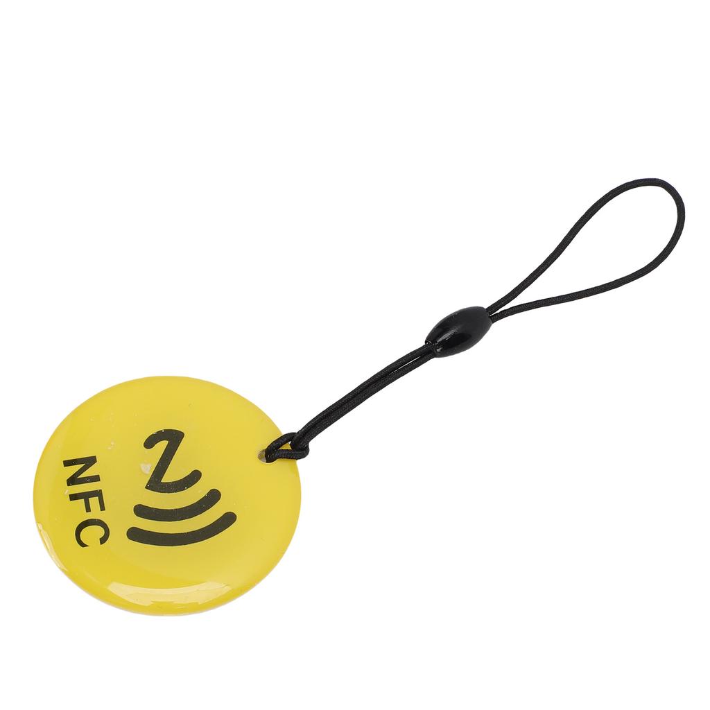 10pcs NFC Tags Keychain 35CM NTAG213 Chip Programmable NFC Fob NFC Card for All NFC Enabled Mobile Phones Devices Yellow