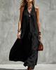 Spot TK new European and American loose v-neck sleeveless solid color dress