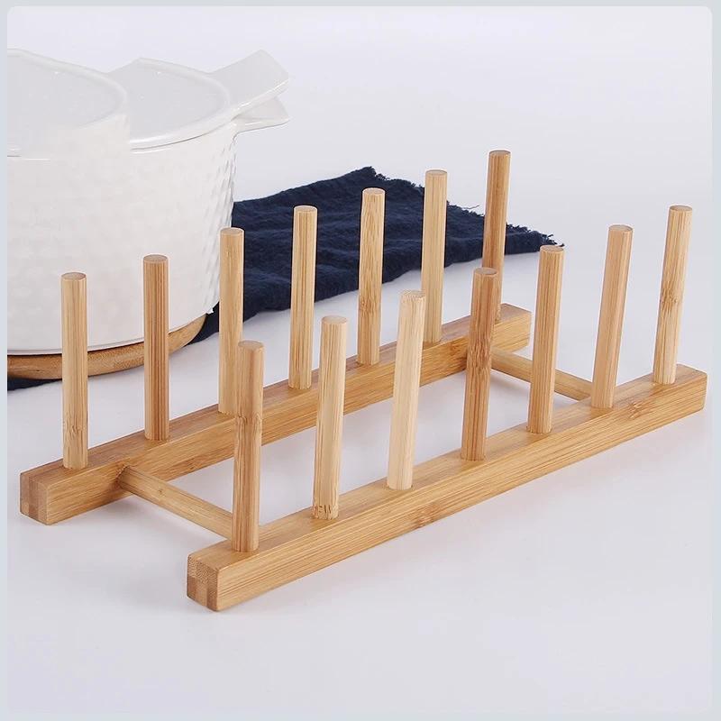 

3/6-слойная бамбуковая полка для посуды, кухонный органайзер, сушилка, держатель для хранения кухонных принадлежностей, органайзер, полка для сушки посуды L