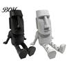 Simple Style Home Decor 3D Printed Moai Statue Action Figure, Movable Joints Articulated Easter Island Personalized Office Decoration Rock Sculpture,