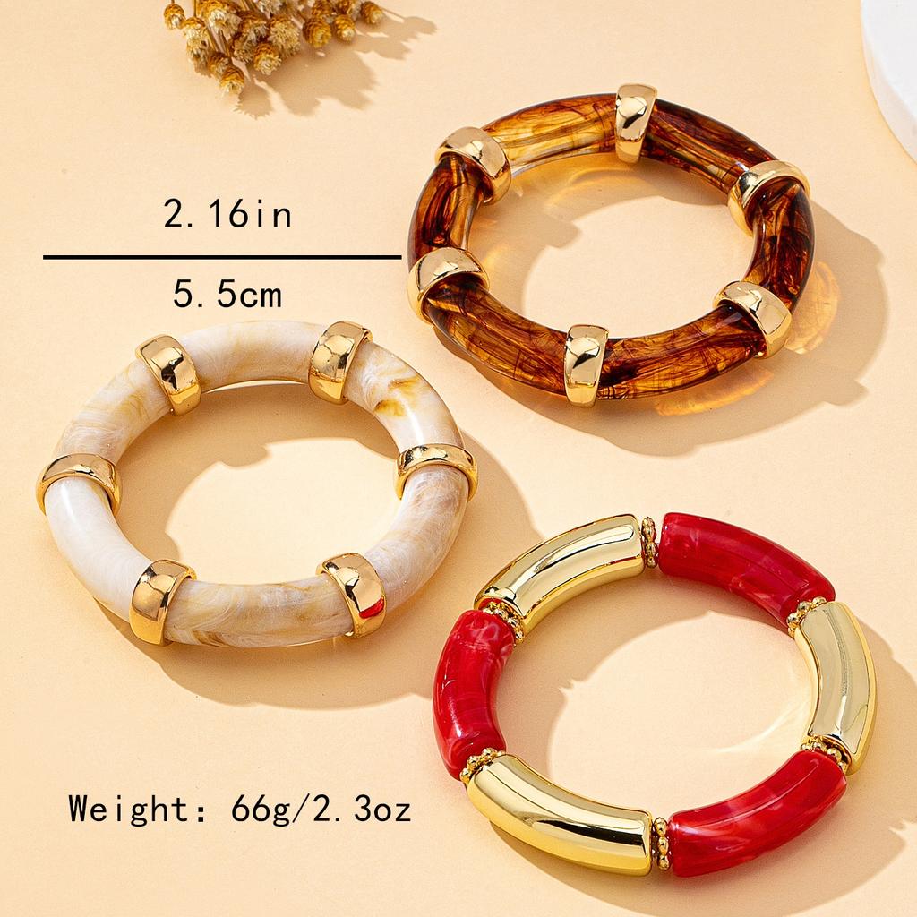 A Fashionable Women's Elastic Bracelet, Bohemian Style Beaded Resin Bracelet, Suitable for Daily Wear, Vacations, and Gift-Giving