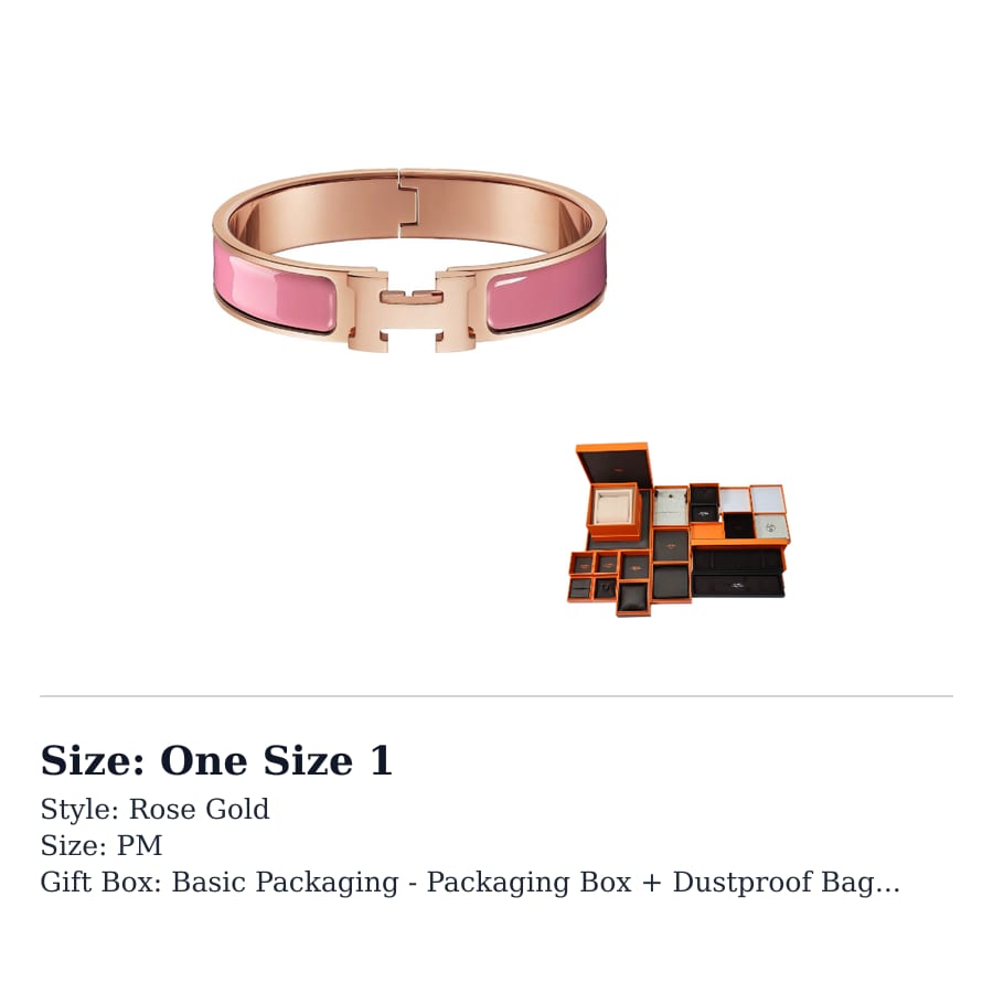 HERMES Clic H Enamel Bangles Women's Rose Gold H700001FO6W