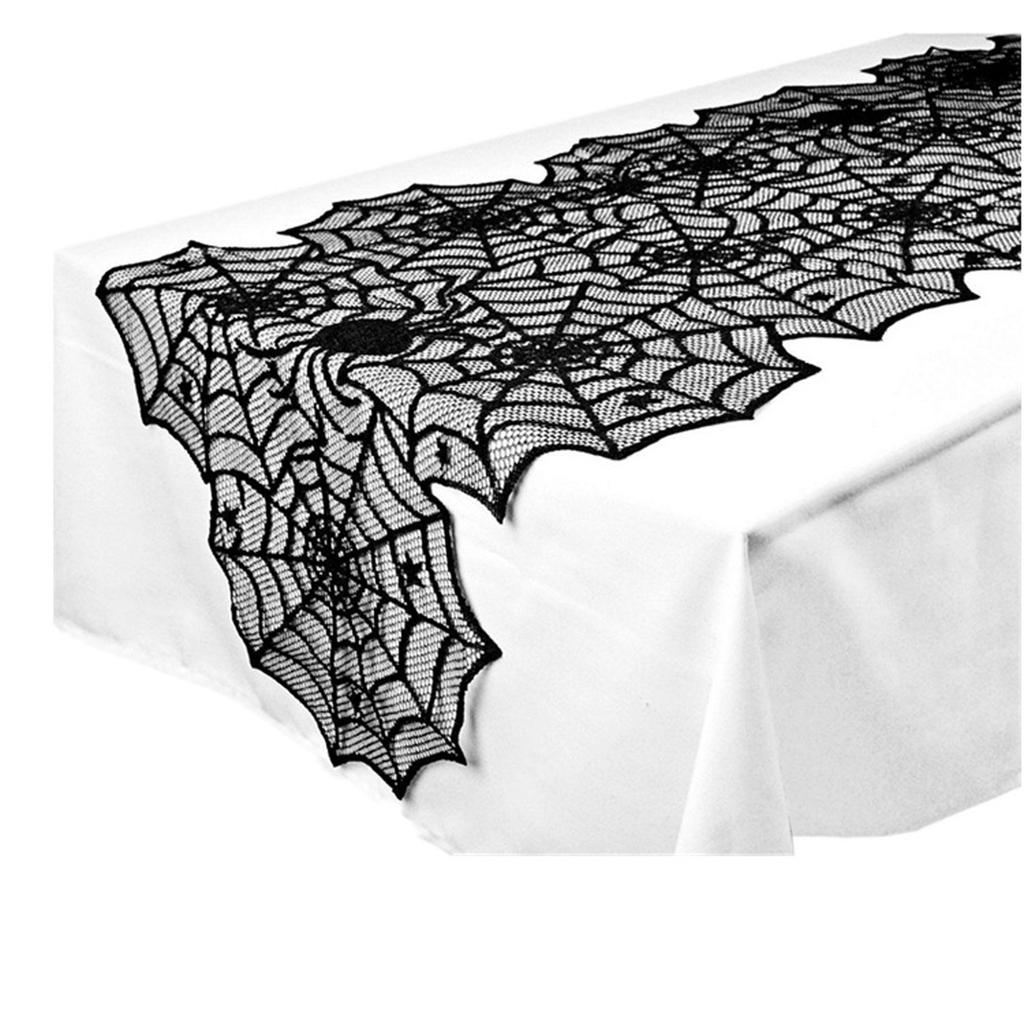 Halloween Tablecloth and Light Covers Set For Dining Table Mantels Holiday Decorations Washable Table Runner Lampshade