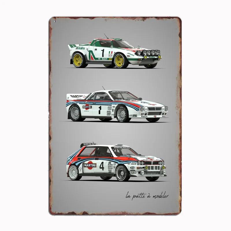 Lancia Classic Sports Quattro S1Rally Car Blueprints Metal Plaque Poster Club Home Bedroom Bar Tin Sign Room Decor Wall Decor