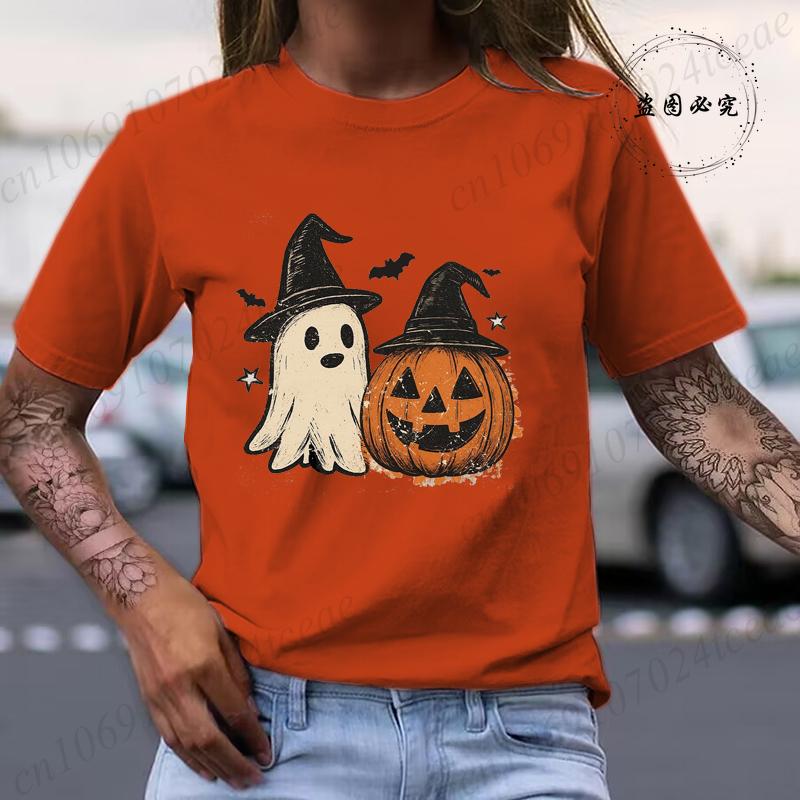 Halloween T Shirt Men Women Casual Short Sleeve Graphic Tee Print Cosplay Funny Halloween Pumpkin Tops Summer Y2k Clothes