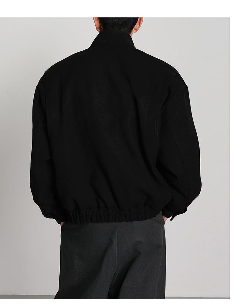 Pánská trendy vlněná bunda se stojáčkem - Korejský styl pro jaro a podzim