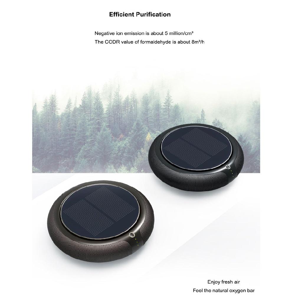 Car Air Ionizer HEPA Filter Solar Negative Ion Deodorant Air Fresh Usb Vehicle Electric Product Supplies Gadgets