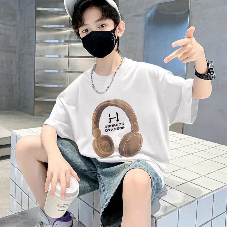 Jungen Kurzarm T-Shirt Sommer Cartoon Rundhals Kinder Baby Halbarm Oberteil