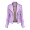 Women Ladies Lapel Motor Jacket Coat Zip Biker Short Punk Cropped Tops