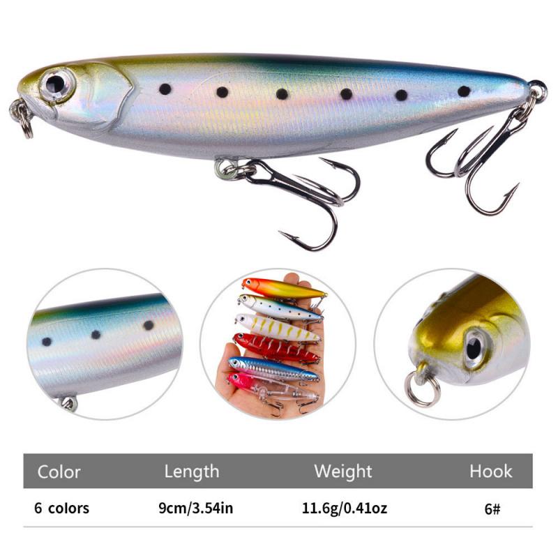 Surface Pencil Lure Bait9CM11.5GSqueaky Bead Zigzag Hard Bait for Dogs, Specially Designed for Freshwater and Saltwater, Suitabl
