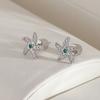 Embedded Zircon Double-layered Shell Stud Earrings - Luxurious and Exquisite Ear Accessories for Women