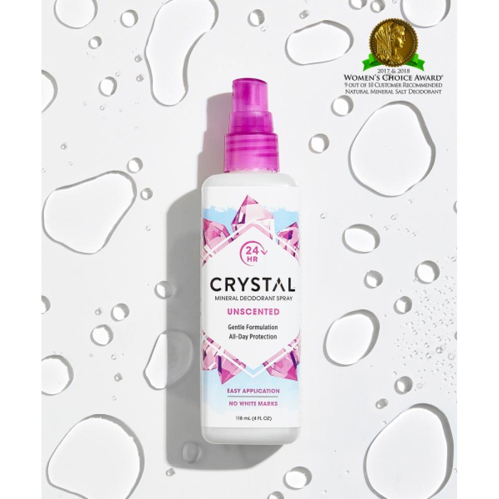 Crystal Fragrance Free Set 66ml Roll On 40g Mini Stick 120g Stick 118ml Spray