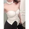 With chest pad, with scarf, heavy industry flash diamond collar design, small fragrant vest, tube top, sexy hottie outerwear top