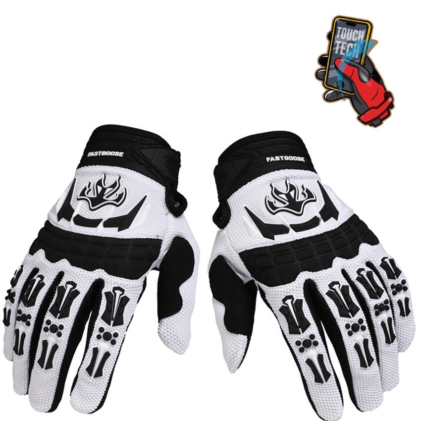 

Мотоциклетные перчатки, дышащие перчатки для мужчин и женщин, сенсорный экран с противоскользящей подушечкой для ладоней S белый