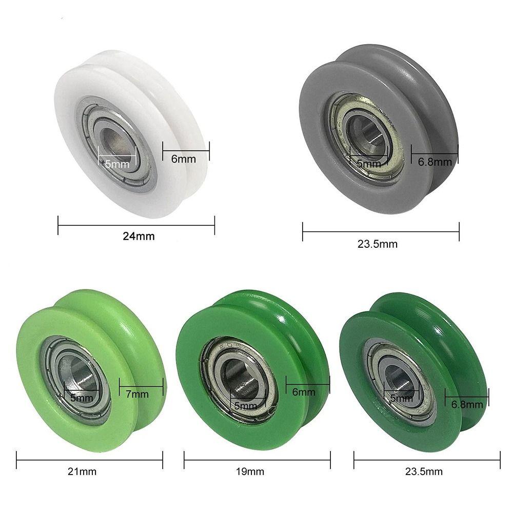 10Pcs Nylon POM Bearing Pulley Stainless Steel Rubber-Coated Pulley for Doors Windows