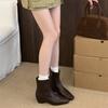 Short boots female inner height increase fairy Chelsea boots new small thin boots fashion Martin boots British style