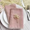 50PCS Wholesale Gauze Cotton Napkin 32x32cm Baby Blue Tea Towel Reusable Wedding Party Christmas Table Decor Burrs Napkins
