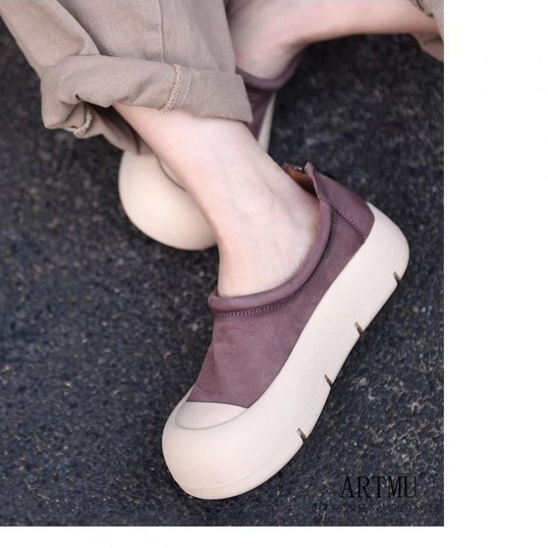 Niche design 2025 new retro platform round head spring and summer sports shoes casual single shoes ugly cute shoes women's shoes
