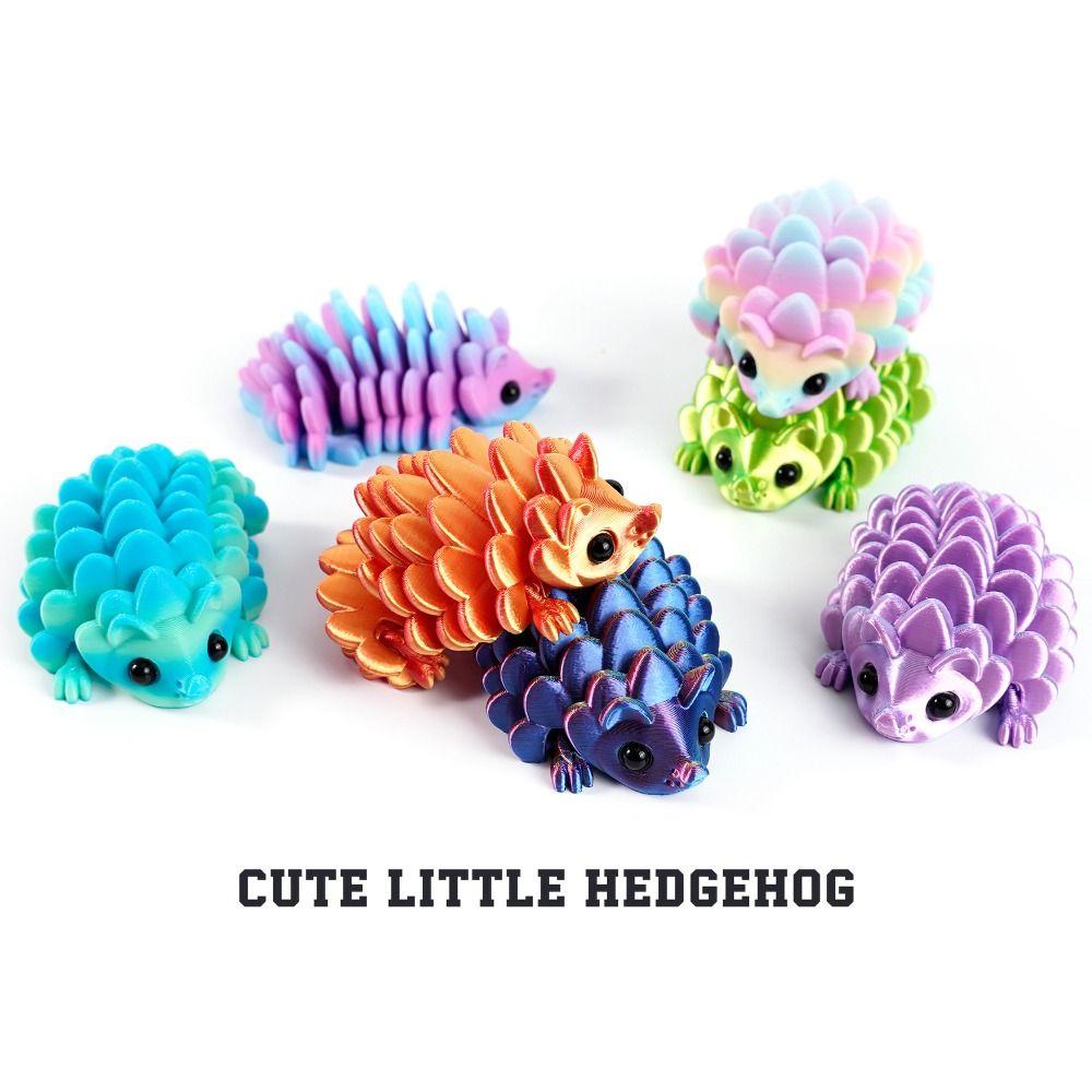 PLA Plastic Hedgehog Desktop Ornaments Multi-jointed Animal Simulation Model Children's Toy