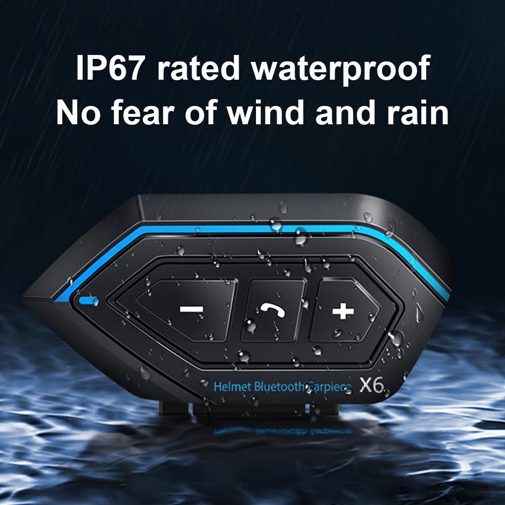 X6 Motorcycle Helmet Headset Call Kit Stereo Anti-interference Waterproof Music Player Speaker Wireless Earphone
