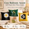 Modern Daisy Flower Peach Skin Pillow Cover 2D Flat Printed Cushion Case For Living Room Sofa Bedroom Home Decor 45X45Cm New