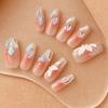 Aurora Butterfly Caramel Amber Wearable Nails with Rhinestone Nail Art Stickers