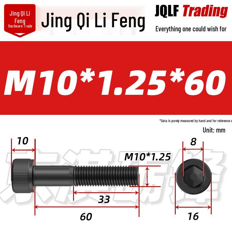 12.9 Grade Medium Tooth Hex Bolt, Half Thread, M10-M36, High-Strength Screw