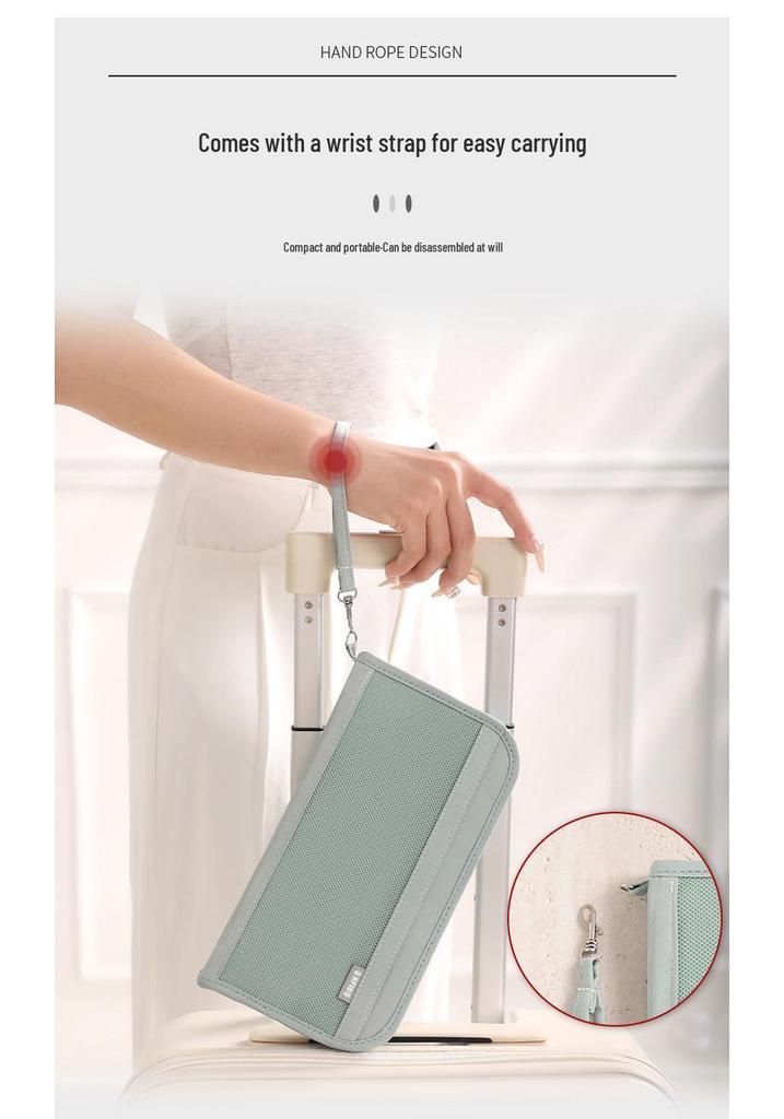 Stylish Lightweight Travel Passport and Document Organizer with Anti-theft Card Holder