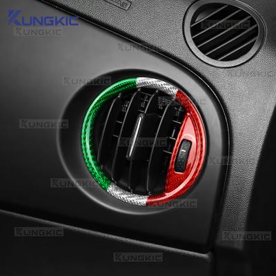 Adhesivo para salida de aire de coche de fibra de carbono tricolor, resistente y seco, para Abarth 595, Abarth 695, Fiat 500 (2016-2019, 2020, 2021, 2022, 2023, 2024)