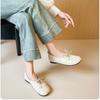 French Round Head Versatile Ballet Flat Mary Jane Shoes 2025 New Fashionable and Comfortable Soft Leather Bow Single Shoes Women