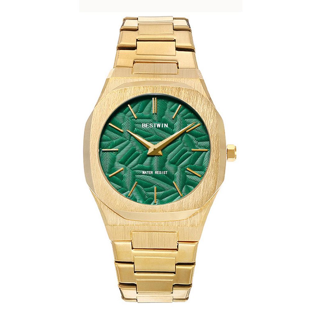 Men's Watch Embossed Leaf Characteristic Face Quartz Waterproof Watch