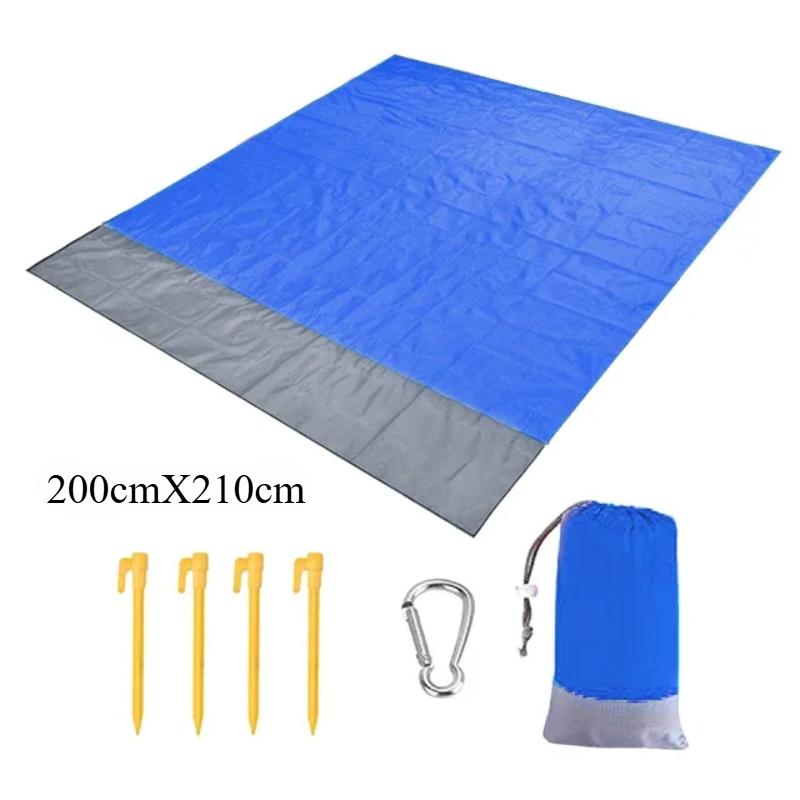 200x210cm Waterproof Pocket Beach Mat Folding Camping Sand Free Blanket Mattress Portable Lightweight Mat Outdoor Picnic Mat