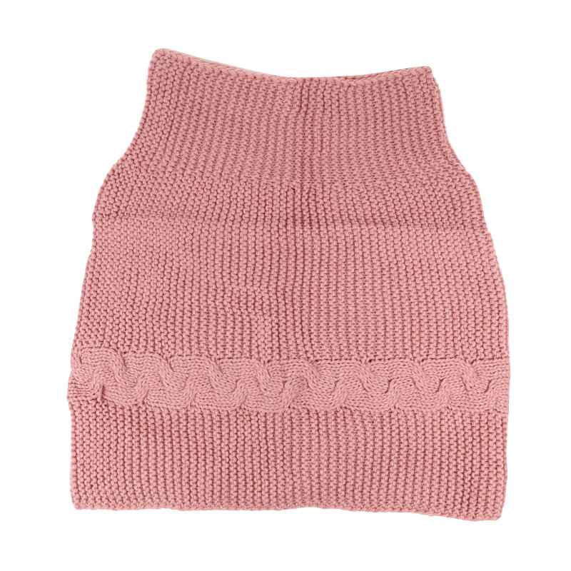 Podzim Zima Dámský Copánkový Žebrovaný Kruhový Šál Elegantní Módní Jednobarevný Šátek Šála