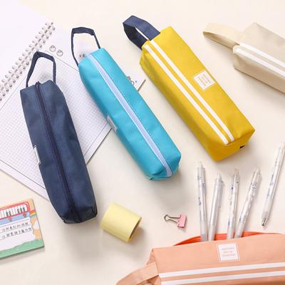 Tragbare Leinwand-Federtasche mit Griff Große Kapazität Schreibwarentasche Schüler-Stifte-Organizer für Stifte Marker Lineale Schulanfangsgeschenke