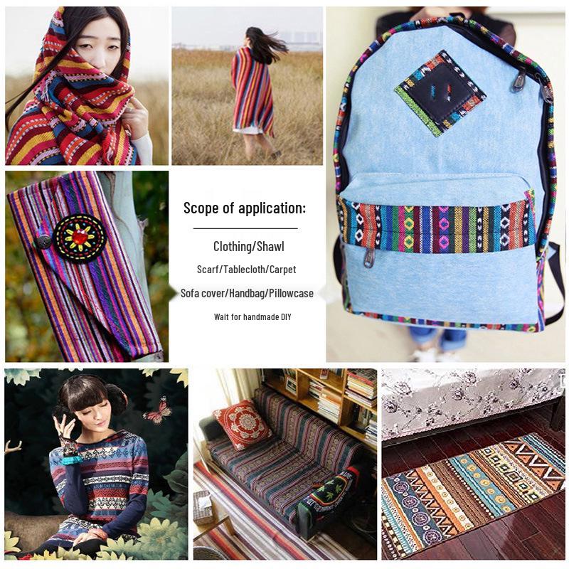 Yunnan Lijiang Ethnic-Style Cotton Linen Tablecloth – Retro Bohemian Decor.