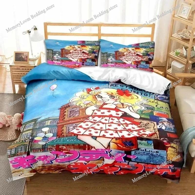 Anime Character Cute Manga Candy Candy Bedding Set Full/Queen/King Size Duvet Cover Pillowcase Kids Adult Soft Home Textile Set