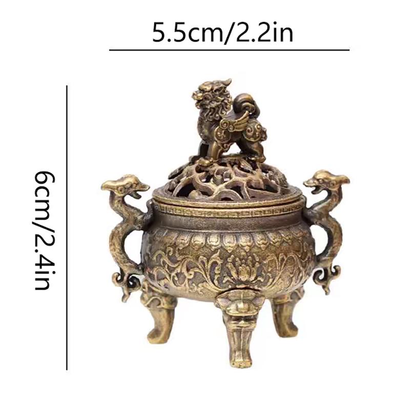 Vintage Alloy Incense Burner Stick Holder Three Legged Hollow Out Mini Sandalwood Incense Burner Tea Ceremony Home Decoration