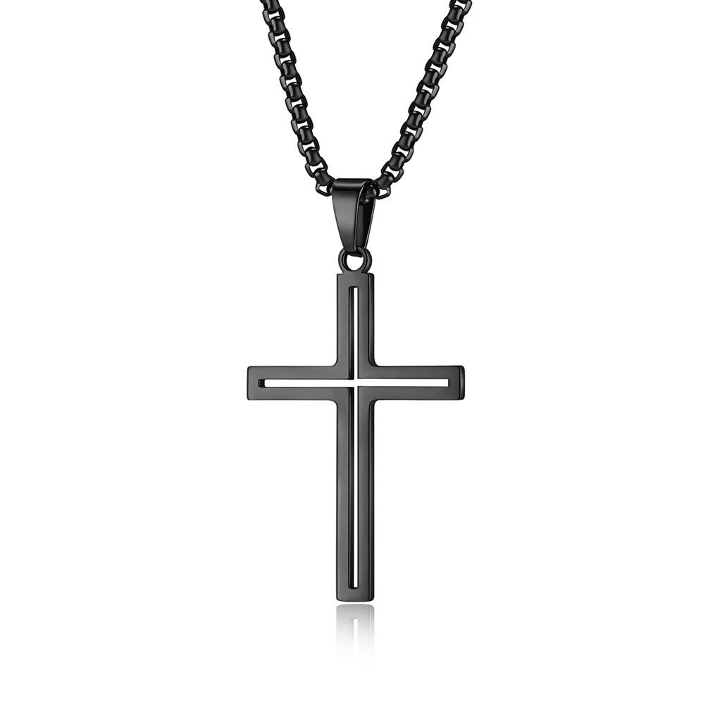 Minimalistisches Edelstahl-Kreuz-Halskette - Zeitgenössischer Stil