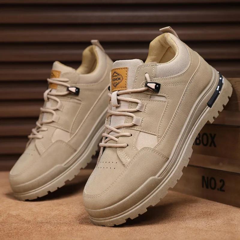 Men's Shoes 2025 New Autumn and Winter Casual Sports Shoes Fashionable Thick Soled Board Shoes Outdoor Anti Slip Workwear Shoes